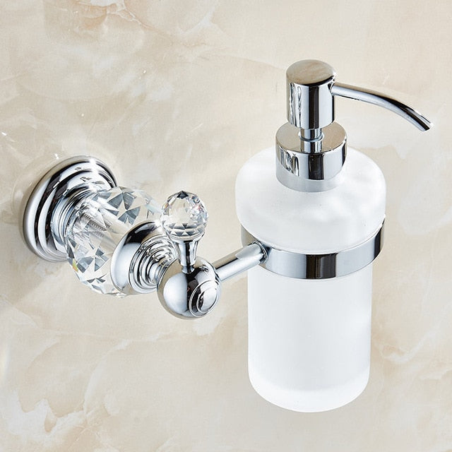Clear Crystal Bathroom Accessories Set