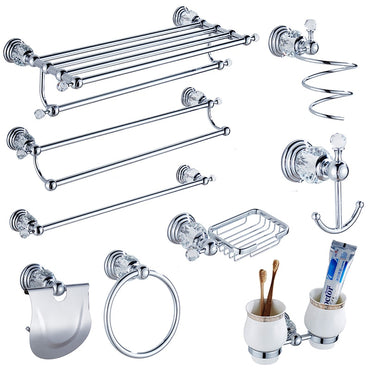 Clear Crystal Bathroom Accessories Set